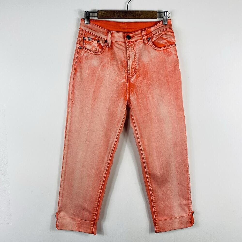 Diane Gilman Capri Jeans 4 Tall Orange DG2 5-Pocket